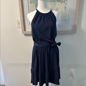 Navy Blue Halter Dress Size Large
